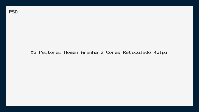 Peitoral Homem Aranha 2 Cores Reticulado 45lpi PSD