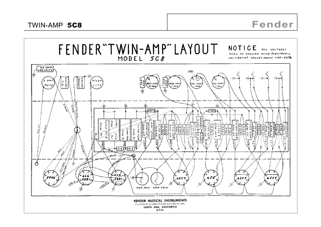 Manual Esquemático Fender Twin Amp 5C8 PDF