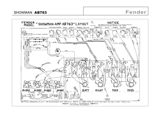 Esquema Fender SHOWMAN AB763 PDF - Manual Completo