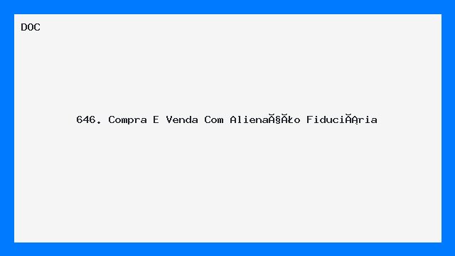 Contrato de Compra e Venda com Alienação Fiduciária (Modelo DOC)
