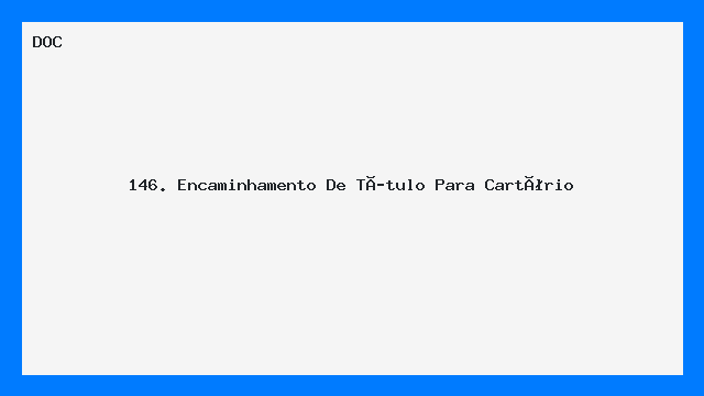 Encaminhamento de Título para Cartório Modelo DOC