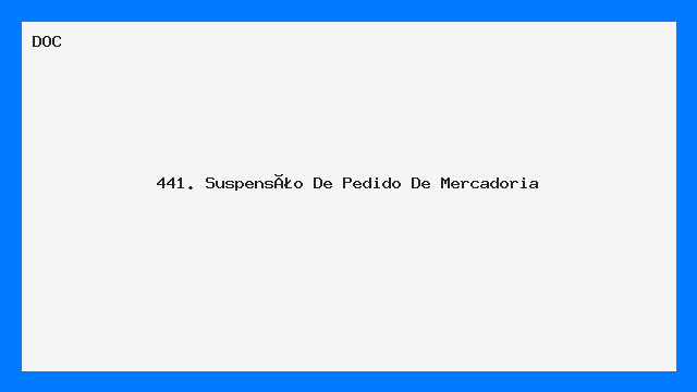 Modelo de Carta Suspensão de Pedido de Mercadoria