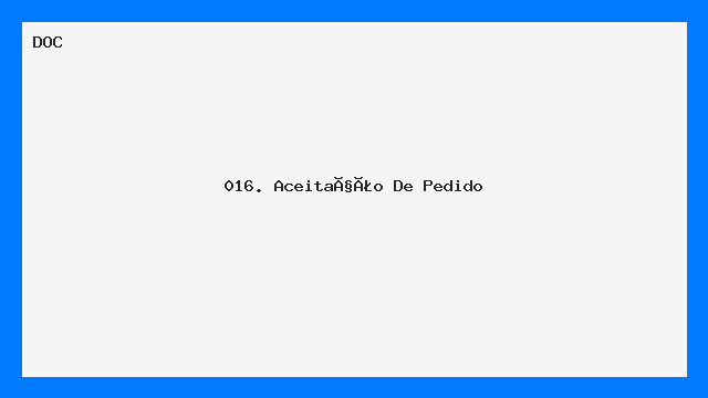 Aceitação de Pedido Modelo Comercial Pronto para Uso