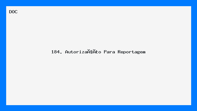 Autorização para Reportagem Modelo Pronto DOC