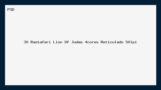 Rastafari Lion of Judas — PSD 4 Cores Reticulado