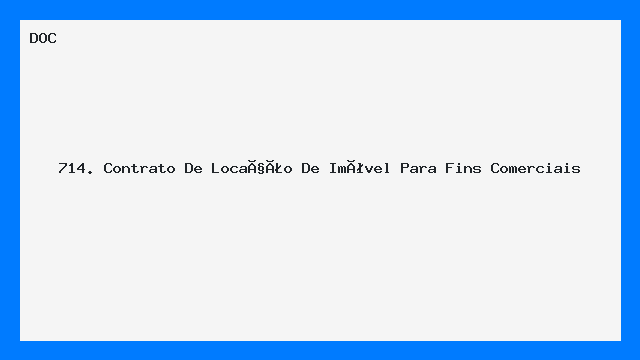Contrato de Locação Comercial Modelo Pronto DOC