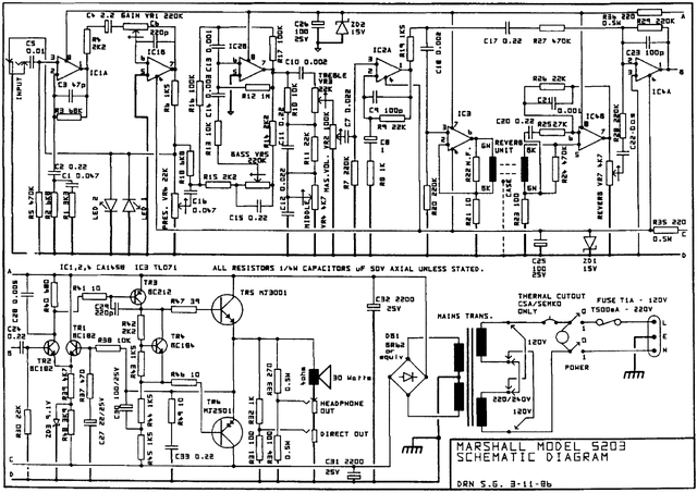 Esquema Marshall 30W 5203 - Diagrama Completo PDF