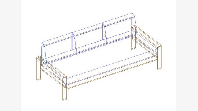 Sofá 3D DWG: Bloco detalhado para projetos