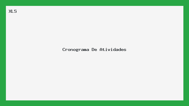 Cronograma de Atividades Pronto em XLS - Planeje Fácil