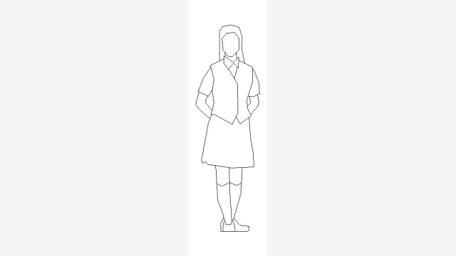 Bloco DWG Pessoas Dpg5 — Figura humana detalhada