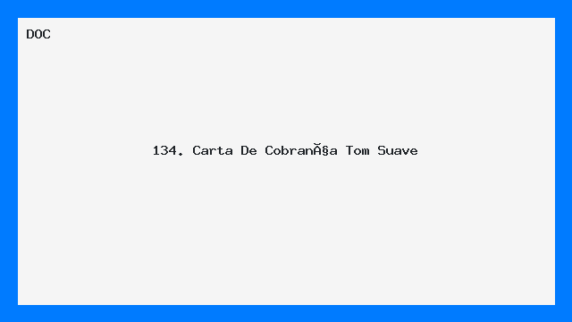 134. Carta De Cobrança (Tom Suave)