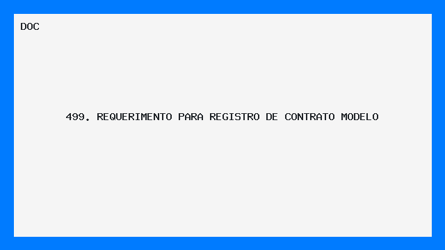 Requerimento para Registro de Contrato Modelo Pronto