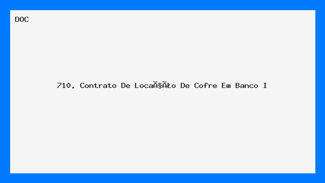 Modelo de Contrato de Locação de Cofre Bancário