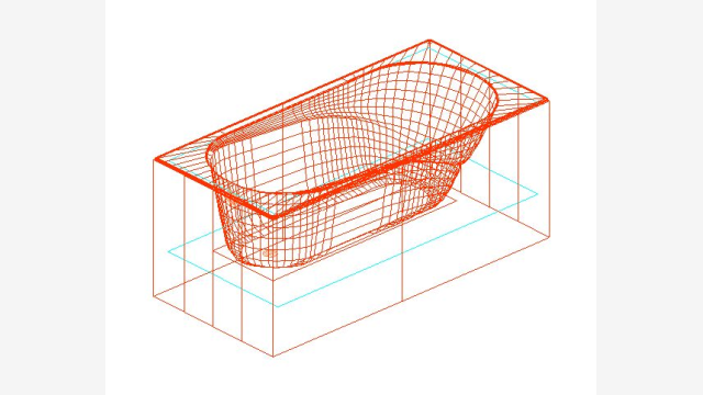 Banheira 035 DWG - Bloco 3D para Projeto de Banheiro