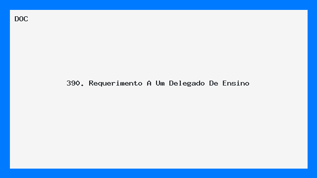 Requerimento ao Delegado de Ensino Modelo Profissional