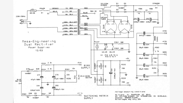Fonte de Alimentação Mesa Boogie Dual Rectifier - Diagrama JPG