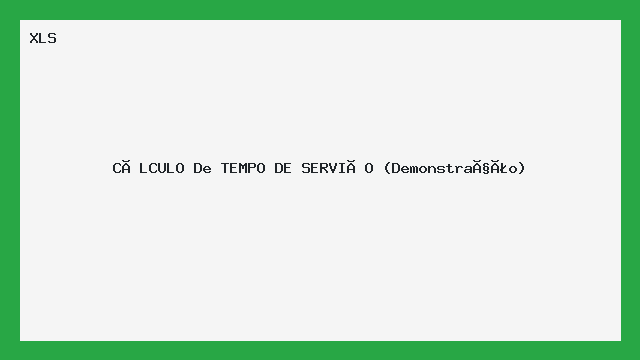 Planilha Cálculo de Tempo de Serviço - Demonstrativo XLS