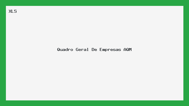 Quadro Geral de Empresas AQM — Modelo Excel Pronto