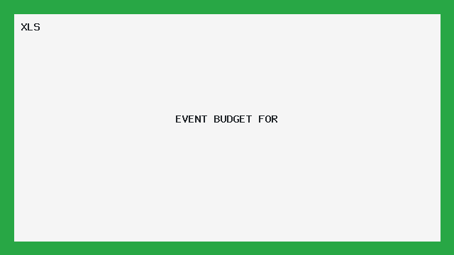EVENT BUDGET FOR