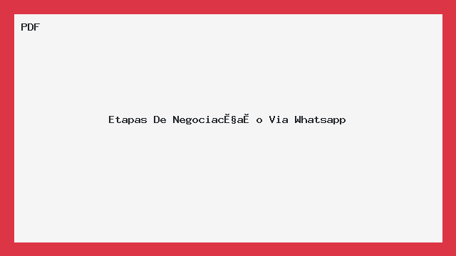 Etapas De Negociação Via Whatsapp