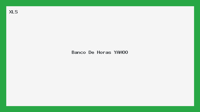 Planilha Banco de Horas YAHOO - Controle Excel