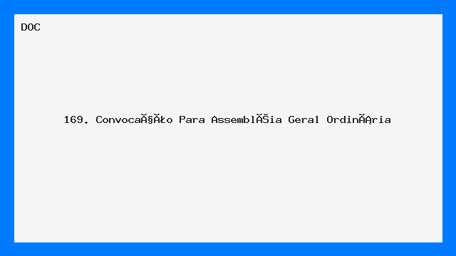 Modelo Convocação para Assembleia Geral Ordinária DOC
