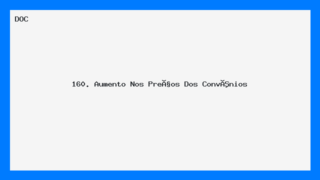 Modelo de Carta Aumento nos Preços dos Convênios