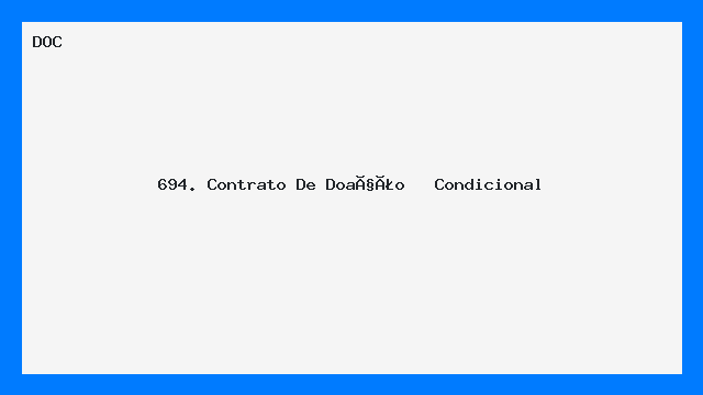694. Contrato De Doação   Condicional