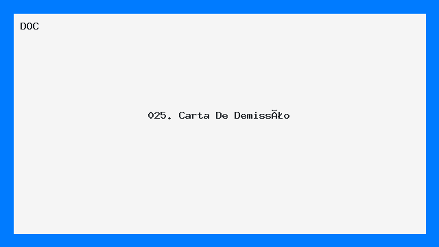 Modelo Profissional de Carta de Demissão DOC