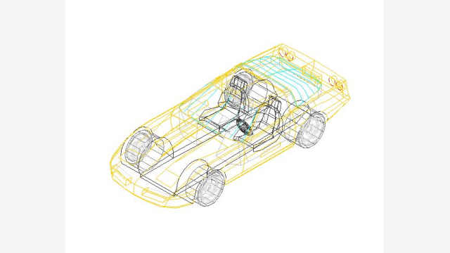 Desenho DWG Coche 001 — Modelo 3D pronto para uso