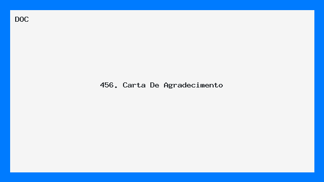 Carta de Agradecimento Pronta para Uso DOC