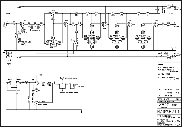 Esquema Marshall Bass 100W 3510 PDF - Diagrama Completo