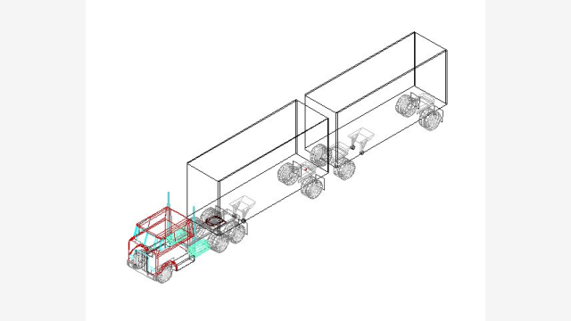 Desenho DWG Camion Trailer 3D Pronto para Uso