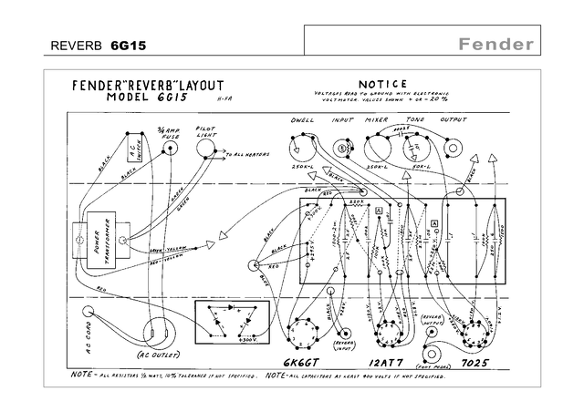Manual Schematics Fender REVERB 6G15 PDF