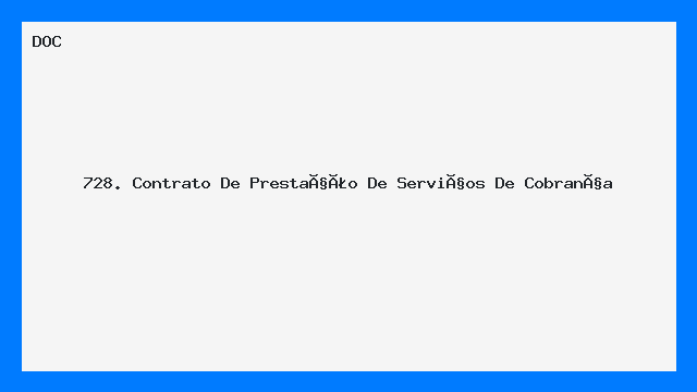Contrato de Prestação de Serviços de Cobrança – Modelo DOC