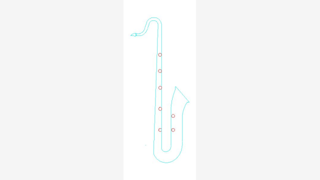 Bloco DWG de Saxofone Desenho Vetorial Pronto