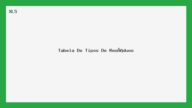 Tabela Prática de Classificação de Resíduos (XLS)