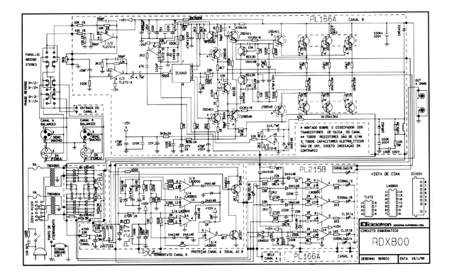 Ciclotron Amplificador Rdx800 Esquema Completo