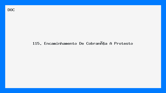 Encaminhamento de Cobrança para Protesto Modelo DOC