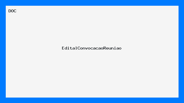 Edital de Convocação para Reunião - Modelo DOC