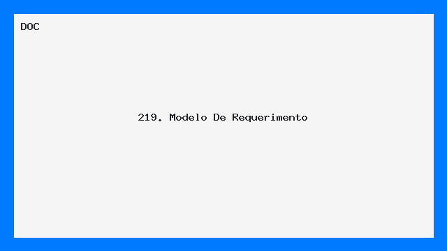 219. Modelo De Requerimento