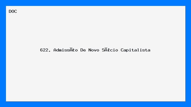 Modelo Admissão de Novo Sócio Capitalista DOC