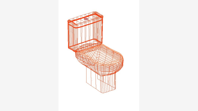 Inodoro 002 - Bloco 3D DWG para Projetos Sanitários