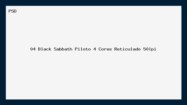 Black Sabbath Piloto 4 Cores Reticulado 50lpi PSD