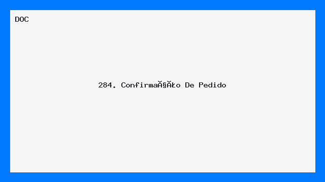 284. Confirmação  De Pedido