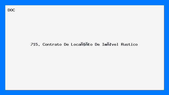 Contrato de Locação de Imóvel Rústico Modelo Pronto