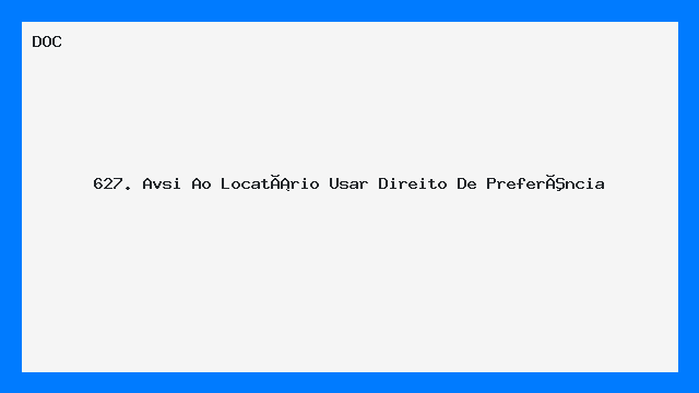 Aviso ao Locatário Exercício do Direito de Preferência