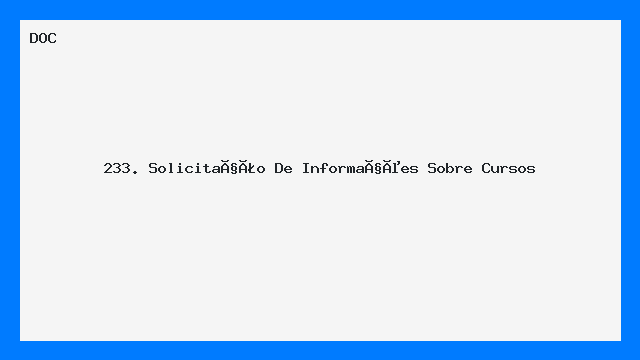 Modelo de Solicitação de Informações sobre Cursos