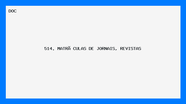 Matrículas de Jornais e Revistas Modelo DOC