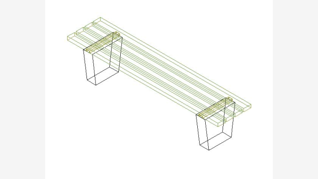 Banco Urbano 003 DWG - Modelo 3D Detalhado